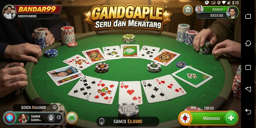 Tampilan gameplay Gaple yang seru dan interaktif di BANDAR99.
