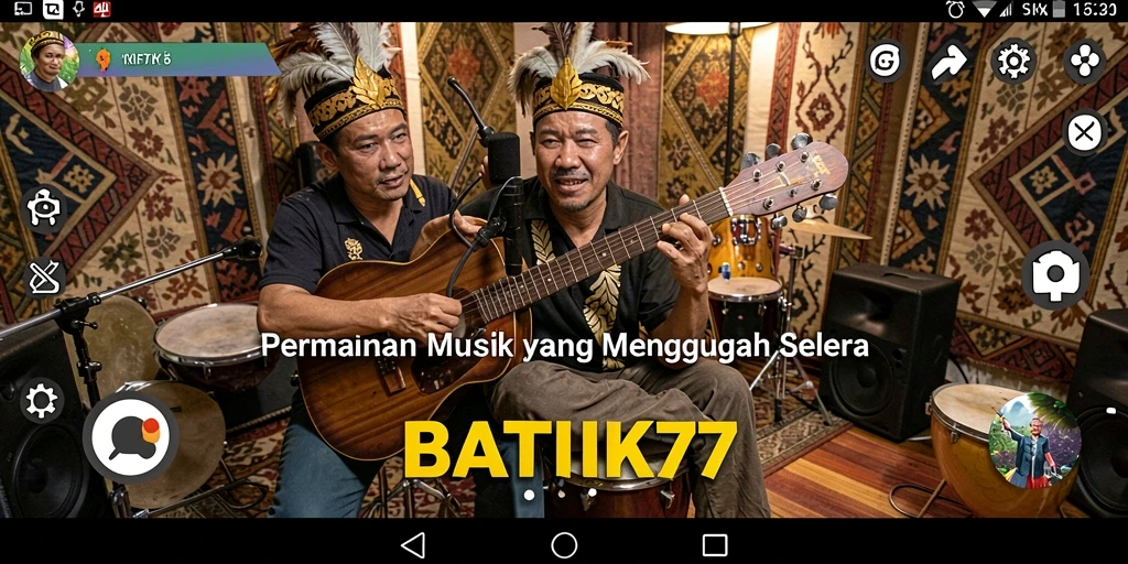 Tampilan gameplay menarik dari game musik BATIK77 yang seru.