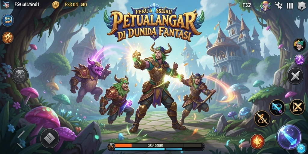 Tangkapan layar F32 yang menunjukkan gameplay seru dalam petualangan.