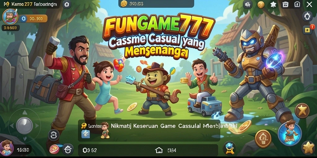 Screenshot utama FUNGAME777 menunjukkan gameplay yang santai dan menyenangkan.