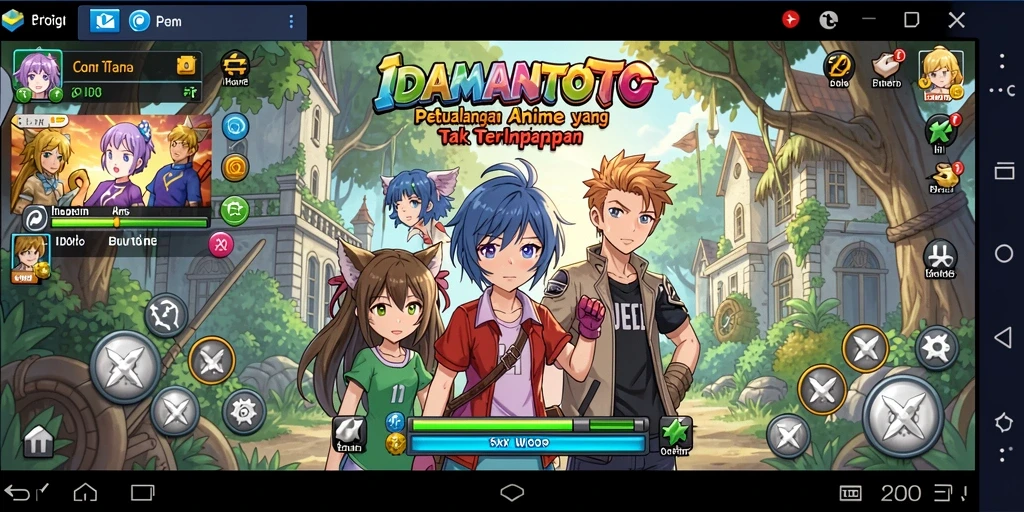 Tampilan gameplay menarik dari IDAMANTOTO dengan karakter anime yang beraksi.