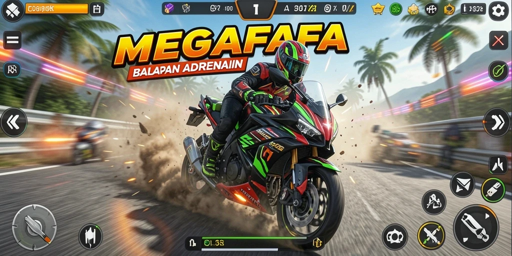 Tampilan luar biasa dari balapan motor di MEGAFAFA.