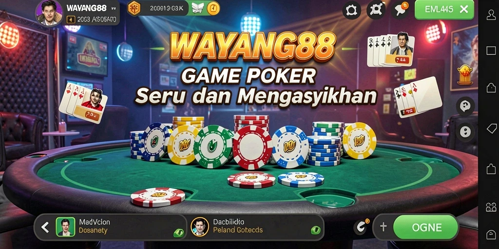 Tampilan menakjubkan dari gameplay Poker di WAYANG88.